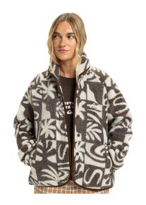 Fleecepullover Quiksilver "Chalok Sherpa", Damen, Gr. L, chocolate braun chalok checker, Obermaterial: 100% Microfaser;, Sweatshirts Fleecepullover