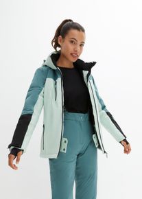 bonprix wasserdichte Ski Funktions-Jacke mit Bel&uuml;ftungsschlitzen, gr&uuml;n, Gr.56, figurbetonte Winterjacke mit Bel&uuml;ftungsschlitzen unterm Arm und Fleece-Futter am R&uuml;cken sowie in der Kapuze, weit geschnitten