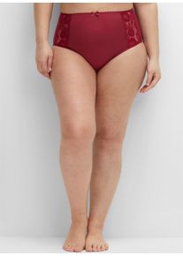 sheego Gro&szlig;e Gr&ouml;&szlig;en Taillenslip mit transparenter Spitze, burgund, Gr&ouml;&szlig;e 44 - Damen