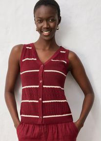 bonprix Ajour-Strickweste mit Leinenanteil, rot, Gr.36/38 (S), trendige Ajour-Strickweste mit Leinenanteil, aus Leinen