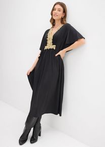 bonprix Midikleid mit Spitze, schwarz, Gr.44/46 (L), Stylisches Kleid mit toller Passform