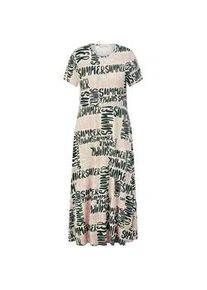 Jersey-Kleid Rundhals-Ausschnitt Peter Hahn beige, 38