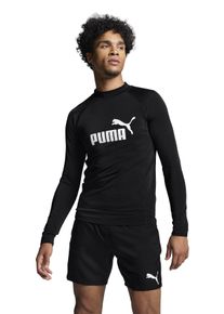 Rash Guard Puma "Puma SWIM MEN LONG SLEEVE RASH GUARD", Herren, Gr. XXL, schwarz, Obermaterial: 80% Polyamid, 20% Elasthan, figurbetont h&uuml;ftlang, ohne Ausschnitt, Shirts Rash Guard, mit kleinem Stehkragen, lange &Auml;rmel