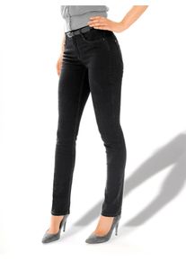 Stretch-Jeans Ascari, Damen, Gr. 46, Normalgr&ouml;&szlig;en, schwarz, 91% Baumwolle, 6% Polyester, 3% Elasthan, unifarben, lang, Jeans Stretch-Jeans
