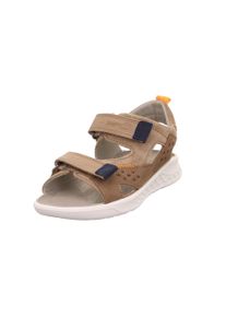 Sandale Superfit "LAGOON WMS: mittel", M&auml;dchen, Gr. 27, braun, orange, Nubukleder, Veloursleder, Schuhe Sandale, Klettschuh, in WMS: Weite mittel, Gr&ouml;&szlig;enschablone zum Download