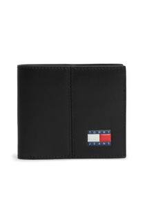 Geldb&ouml;rse Tommy Jeans "TJM HERITAGE LEATHER CC & COIN", Damen, schwarz, Leder, Lederimitat, Textil, Basic, Kleinlederwaren Geldb&ouml;rse, Unisex Geldbeutel, Portemonnaie, Money Pocket mit Logoschriftzug
