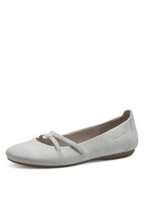 Ballerina Tamaris "Caterina", Damen, Gr. 42 (8), quarz, Lederimitat, Schuhe Ballerina, Flats, Festtagsmode, Slipper mit Gummizugriemchen