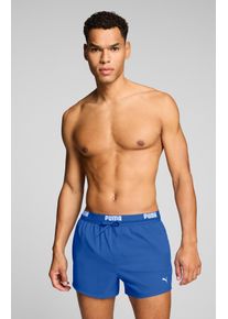 Badeshorts Puma "Puma SWIM MEN LOGO SHORT SHORTS 1P", Herren, Gr. L, N-Gr, ultra blau, Web, Obermaterial: 100% Polyester, Badehosen Badeshorts, Seitentaschen, Ges&auml;&szlig;tasche mit Rei&szlig;verschluss, Kordelzug