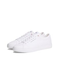 Sneaker Tommy Hilfiger "HARLEM CORE II CVS", Herren, Gr. 44, wei&szlig;, Baumwolle, unifarben, Basic, Schuhe Sneaker, Freizeitschuh, Halbschuh, Schn&uuml;rer mit Logo-Aufn&auml;her an der Schuhzunge
