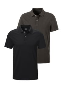 Poloshirt John Devin, Herren, Gr. 3XL (64/66), schwarz, dunkelgrau, Piqu&eacute;, Obermaterial: 100% Baumwolle, Basic, Basic normal, Rundhals, abgesteppte Kante, Shirts Poloshirt, mit dezenter- hochwertiger Logostickerei - 2er-Sparpack