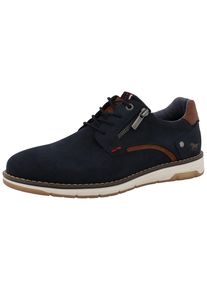Sneaker Mustang Shoes "Agnese", Herren, Gr. 45, navy, Velourslederimitat, Schuhe Sneaker, Freizeitschuh, Halbschuh, Schn&uuml;rschuh mit Kontrastbesatz