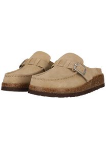 Sandale NOU "EMILIAN W LEATHER CORK MOC V2", Damen, Gr. 38, timber wolf, Leder, Schuhe Sandale