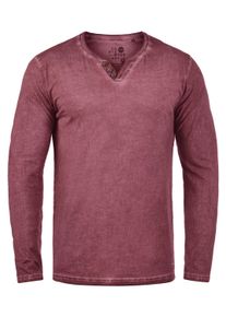 !Solid V-Shirt SOLID "V-Shirt SDTinox", Herren, Gr. L, rot (wine rot), Obermaterial: 100% Baumwolle CO., Shirts V-Shirt
