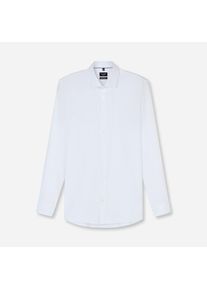 Businesshemd OLYMP "No. Six super slim", Damen, Gr. 43, N-Gr, wei&szlig;, Jersey, Obermaterial: 64% Baumwolle, 27% Polyester, 9% Elasthan, Hemden Businesshemd, Jersey-Hemd