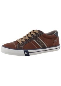 Sneaker Mustang Shoes "Calogero", Herren, Gr. 46, cognac, braun, Lederimitat, Schuhe Sneaker, Freizeitschuh, Halbschuh, Schn&uuml;rschuh mit Kontrastbes&auml;tzen