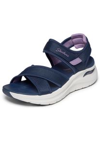 Sandale Skechers "ARCH FIT 2.0 SANDAL", Damen, Gr. 36, navy, lila, Textil, kontrastfarbene Details, Schuhe Sandale, Freizeitschuh, Trekkingschuh mit Arch Fit
