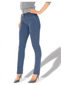 Stretch-Jeans Ascari, Damen, Gr. 46, Normalgr&ouml;&szlig;en, blau (jeansblau), 91% Baumwolle, 6% Polyester, 3% Elasthan, unifarben, lang, Jeans Stretch-Jeans
