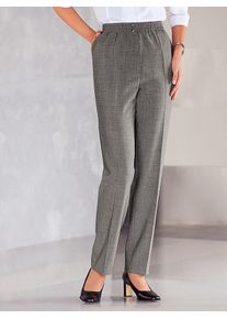 Schlupfhose CLASSIC, Damen, Gr. 46, Normalgr&ouml;&szlig;en, grau (silbergrau, meliert), 53% Polyester, 43% Schurwolle, 4% Elasthan, meliert, unifarben, lang, Hosen Schlupfhose