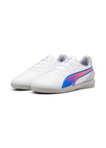 Fu&szlig;ballschuh Puma "KING MATCH IT JR", Jungen, Gr. 38, wei&szlig; (Puma wei&szlig;, blaumazing, flat light gray), Synthetik, Schuhe Fu&szlig;ballschuh, f&uuml;r Halle und Stra&szlig;e, f&uuml;r Jugendliche
