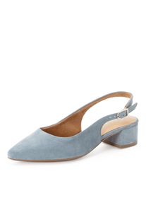 Slingpumps Tamaris, Damen, Gr. 41, hellblau, Veloursleder, Schuhe Slingpumps, Blockabsatz, Abendschuh, Sommerschuh mit verstellbarem Riemchen