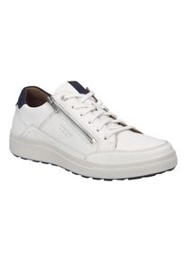 Sneaker Josef Seibel "Maddox 07", Herren, Gr. 46, wei&szlig;, Leder, kontrastfarbene Details, Schuhe Sneaker, Komfortschuh, Schn&uuml;rschuh, Freizeitschuh mit Rei&szlig;verschluss, G-Weite