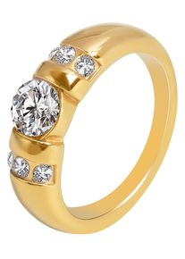 Adelia&acute;s Fingerring ADELIA&acute;S "Damen Ring aus Edelstahl mit Zirkonia" Gr. 54, gold, Fingerringe, Damen, 54, Edelstahl, Fingerring