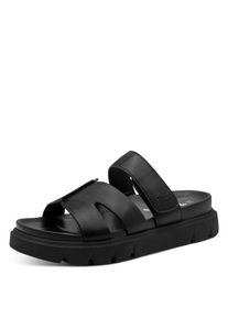 Pantolette Tamaris, Damen, Gr. 42, schwarz, Lederimitat, unifarben, Schuhe Pantolette, Schlupfschuh, Sommerschuh mit modischer Plateausohle