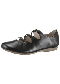 Riemchenballerina Josef Seibel "Fiona 04", Herren, Gr. 39, schwarz, Leder, Schuhe Riemchenballerina, Slipper, Komfortschuh mit raffiniertem Gummizug, Weite G (=weit)