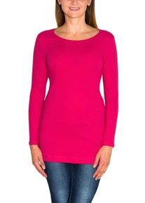 Langarmshirt ALKATO "Damenshirt Alkato Damen Langarm Longshirt Langarmshirt", Damen, Gr. XL, lila (amarant), Obermaterial: 92% Baumwolle CO. 8% Elasthan EL., Shirts Langarmshirt