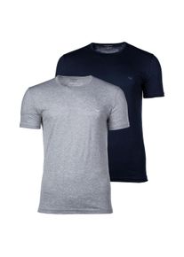 T-Shirt Emporio Armani "T-Shirt 2er Pack", Herren, Gr. S, blau (blau, grau), Obermaterial: 100% Baumwolle CO., Shirts T-Shirt