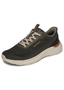 Slip-On Sneaker Skechers "GARNER", Damen, Gr. 46, olivgr&uuml;n, Textil, Schuhe Slip-On Sneaker, Slipper, Schn&uuml;rschuh mit Relaxed Fit