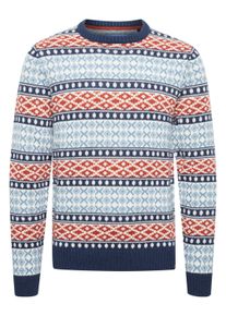 Norwegerpullover Blend "Norwegerpullover BHTjorben", Herren, Gr. XXL, blau (marineblaus), Obermaterial: 85% Polyacryl PAN. 15% Wolle WO., normal, Rundhals, Pullover Norwegerpullover