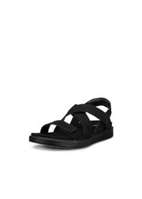 Sandale Ecco "SOFT SANDAL W CROSS STRAP", Damen, Gr. 42, schwarz, Nubukleder, unifarben, Schuhe Sandale, Riemchensandale, Sommerschuh mit praktischem Klettverschluss