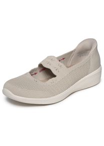 Ballerina Skechers "ARYA", Damen, Gr. 42, natur, Textil, Schuhe Ballerina, Freizeitschuh, Schlupfschuh mit Handsfree Slip-Ins Funktion