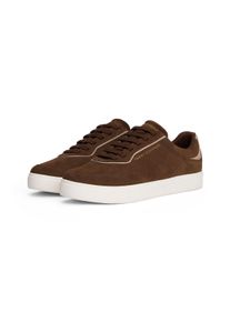 Plateausneaker Tommy Hilfiger "CASUAL SUEDE SNEAKER", Damen, Gr. 36, dunkelbraun, Veloursleder, Schuhe Plateausneaker, Freizeitschuh, Halbschuh, Schn&uuml;rschuh mit seitlicher Logopr&auml;gung