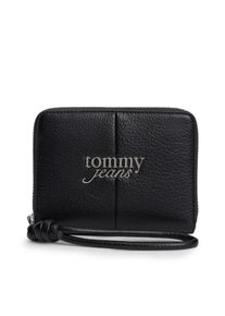 Geldb&ouml;rse Tommy Jeans "TJW BOLD MED ZA", Damen, schwarz, Lederimitat, Basic, Kleinlederwaren Geldb&ouml;rse, Geldbeutel, Portemonnaie, Money Pocket mit Logoemblem