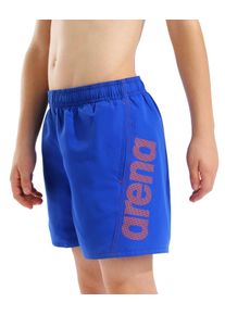 Badeshorts arena "FUNDAMENTALS arena LOGO JR BOXER R", Jungen, Gr. 140 (134), N-Gr, neon blau, team orange, Obermaterial: 100% Polyester, Badehosen Badeshorts
