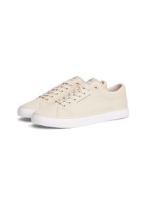 Sneaker Tommy Hilfiger "HARLEM CORE II CVS", Herren, Gr. 48, beige, Baumwolle, unifarben, Basic, Schuhe Sneaker, Freizeitschuh, Halbschuh, Schn&uuml;rer mit Logo-Aufn&auml;her an der Schuhzunge
