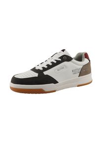Sneaker Mustang Shoes "Ruggero", Herren, Gr. 46, wei&szlig; kombiniert, Lederimitat, Schuhe Sneaker, Freizeitschuh, Halbschuh, Schn&uuml;rschuh mit modischen Kontrastbes&auml;tzen