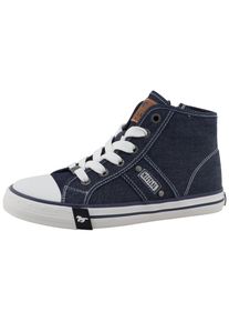 Sneaker Mustang Shoes "Gaspare", M&auml;dchen, Gr. 38, navy, Baumwolle, Schuhe Sneaker, Freizeitschuh, Schn&uuml;rboots, High Top-Sneaker mit Nieten