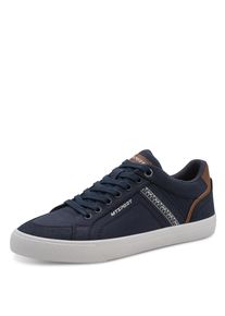 Sneaker Marco Tozzi, Herren, Gr. 46, navy kombiniert, Lederimitat, Textil, unifarben mit Farbeins&auml;tzen, Schuhe Sneaker, Freizeitschuh, Halbschuh, Schn&uuml;rschuh mit Kontrastbes&auml;tzen