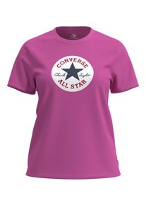 T-Shirt Converse "CHUCK PATCH TEE", Damen, Gr. S, shocking orchid, Obermaterial: 100% Baumwolle, Shirts T-Shirt, f&uuml;r Erwachsene, sportlicher Stil, Kurzarm, f&uuml;r Sport und Freizeit