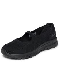 Ballerina Skechers "GRACEFUL", Damen, Gr. 41, schwarz unifarben, Textil, Glitzer, Schuhe Ballerina, Freizeitschuh, Schlupfschuh, Slipper mit Stretch-Fit