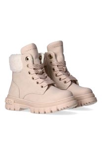 Schn&uuml;rboots Tommy Hilfiger, M&auml;dchen, Gr. 26, beige, Synthetik, Textil, Schuhe Schn&uuml;rboots, Winterboots, Schn&uuml;rstiefel mit Blockabsatz