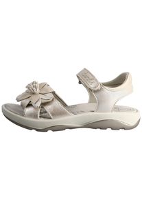 Sandale Lurchi "Flora", M&auml;dchen, Gr. 25, platin, Lederimitat, gl&auml;nzend, festlich, Schuhe Sandale, Sandalette mit Blumenverzierung, Gr&ouml;&szlig;enschablone zum Download