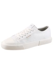 Sneaker Calvin Klein "VULC LACEUP CV", Herren, Gr. 46, wei&szlig;, Baumwolle, unifarben, Basic, Schuhe Sneaker, Freizeitschuh, Halbschuh, Schn&uuml;rer mit CK-Emblem