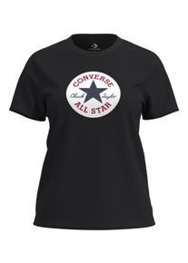 T-Shirt Converse "CHUCK PATCH TEE", Damen, Gr. XS, schwarz, Obermaterial: 100% Baumwolle, Shirts T-Shirt, f&uuml;r Erwachsene, sportlicher Stil, Kurzarm, f&uuml;r Sport und Freizeit