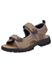 Sandale Rieker, Damen, Gr. 47, beige, Lederimitat, Textil, Schuhe Sandale, Trekkingsandale, Outdoorsandale, Sommerschuh mit Klettriemchen