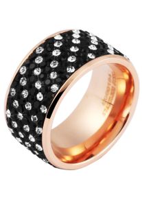 Adelia&acute;s Fingerring ADELIA&acute;S "Damen Ring aus Edelstahl mit Strass Steinchen" Gr. 60, gold, Fingerringe, Damen, 60, Edelstahl, Fingerring