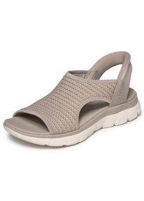 Sandale Skechers "SUMMITS-SWEETLY EVOLVED", Damen, Gr. 36, taupe, Textil, Strukturmuster, Schuhe Sandale, Sportsandale, Trekkingsandale mit Slip-In Funktion